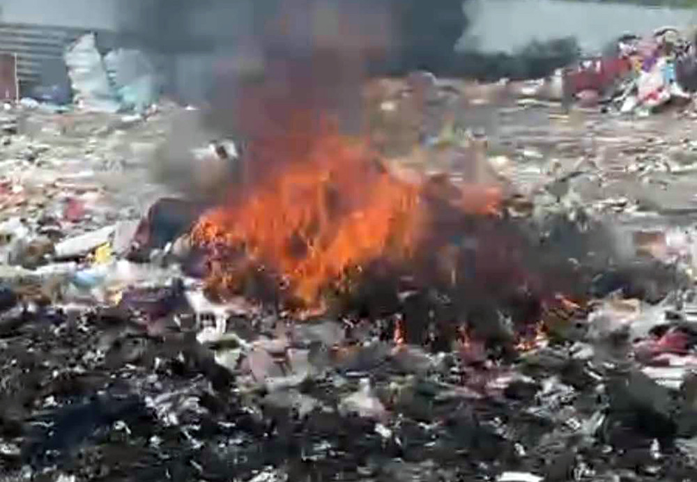 Bãi rác tại xã Cấp Tiến (Tiên Lãng, Hải Phòng) nhiều lần bốc cháy, gây ô nhiễm.