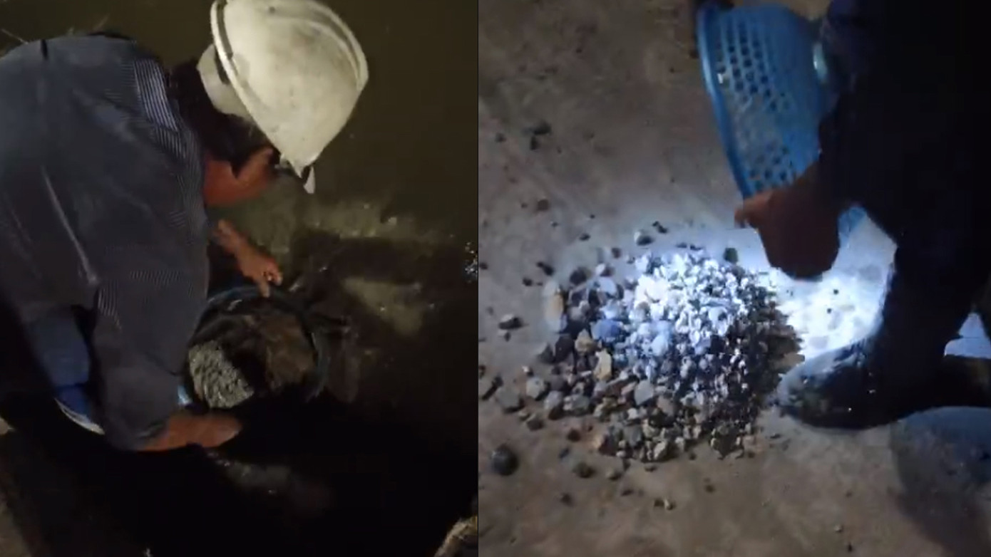 Cụ thể, tối ngày 12 và 13/11, đơn vị cấp bê tông chuyển 4 xe bồn tới thi công đường nông thôn mới kiểu mẫu. Tại công trường, người dân nghi ngờ chất lượng bê tông nên tiến hành đãi bê tông tươi và phát hiện đá trộn bê tông không đúng kích thước theo tiêu chuẩn (2x4cm), tỷ lệ đá nhỏ quá nhiều.