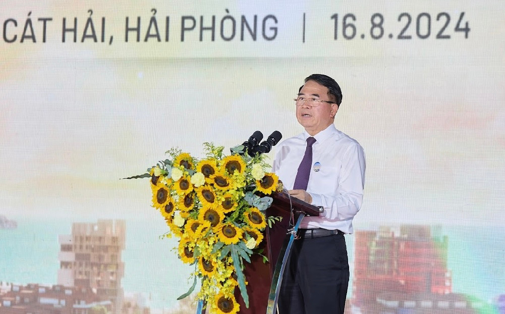 Ông Lê Khắc Nam - Phó Chủ tịch UBND TP. Hải Phòng - phát biểu tại buổi lễ khởi công dự án.