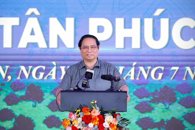 Thủ tướng Chính phủ Phạm Minh Chính phát biểu tại buổi lễ khởi công dự án. Ảnh: Nhật Bắc/VGP Thủ tướng Chính phủ Phạm Minh Chính phát biểu tại buổi lễ khởi công dự án. Ảnh: Nhật Bắc/VGP