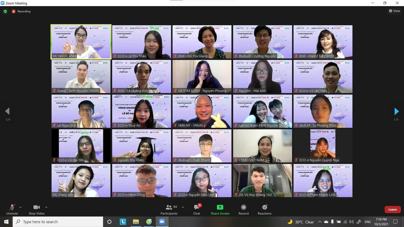 Cuộc thi diễn ra theo hình thức trực tuyến do ảnh hưởng của dịch COVID-19.