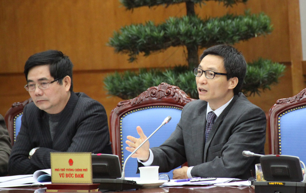 Phó Thủ tướng Vũ Đức Đam, Bộ trưởng Bộ Nông nghiệp và Phát triển Nông thôn Cao Đức Phát . Ảnh: Công Khanh