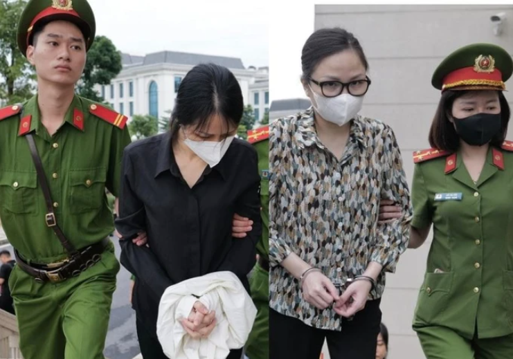 Bị cáo Trịnh Thị Thúy Nga và Trịnh Thị Minh Huế. Bị cáo Trịnh Thị Thúy Nga và Trịnh Thị Minh Huế.