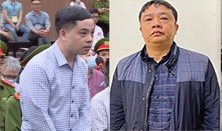 Bị can Phạm Trung Kiên và Vũ Hồng Quang. Bị can Phạm Trung Kiên và Vũ Hồng Quang.