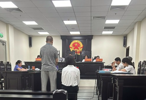 Hai vợ chồng Nguyễn Sơn Hải và Phạm Vân Anh hầu tòa.