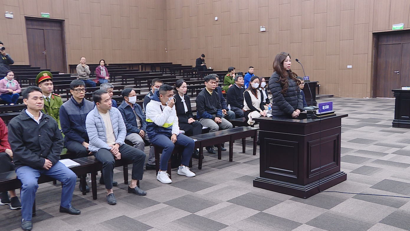 Nhóm bị cáo tại phiên tòa Nhóm bị cáo tại phiên tòa