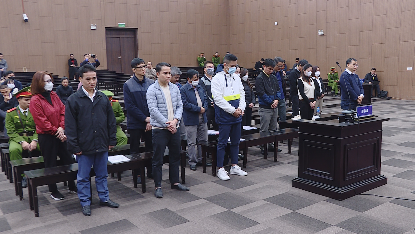 Các bị cáo tại phiên tòa. Các bị cáo tại phiên tòa.