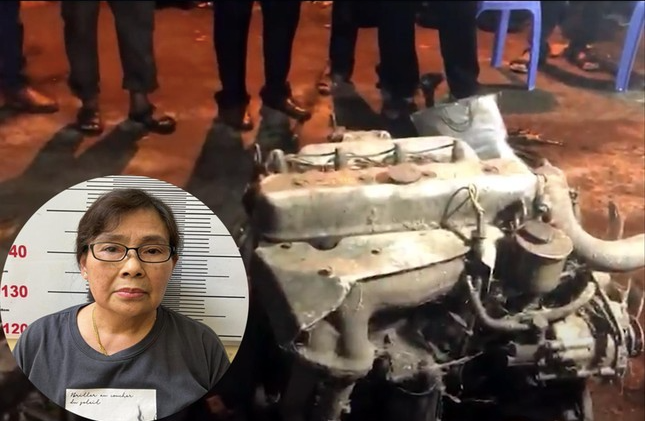 Chân dung Vũ Hoàng Oanh cùng tang vật ngụy trang vận chuyển ma túy.