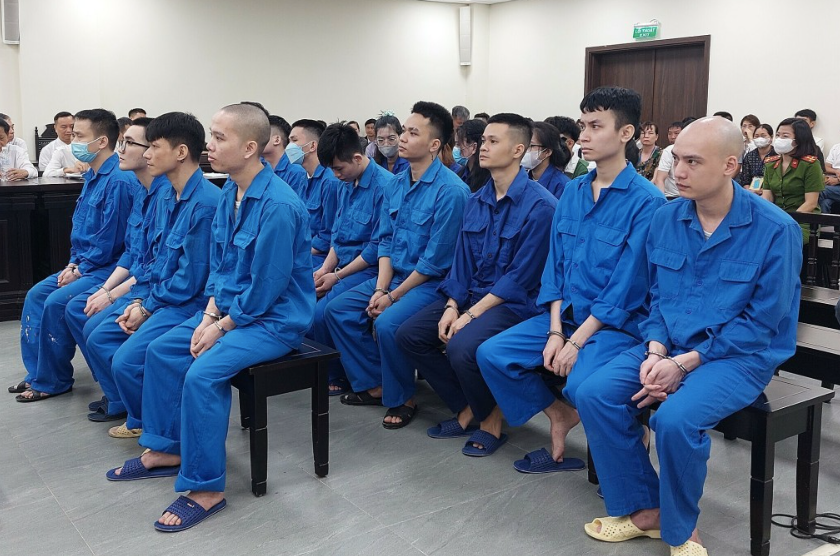 Các bị cáo tại phiên tòa. Các bị cáo tại phiên tòa.