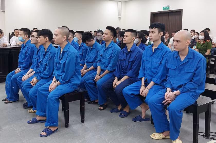 Các bị cáo tại phiên tòa.