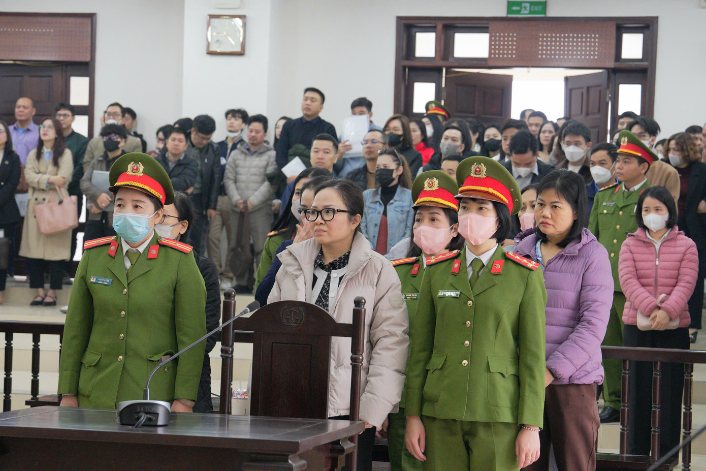 Các bị cáo tại phiên tòa. Các bị cáo tại phiên tòa.