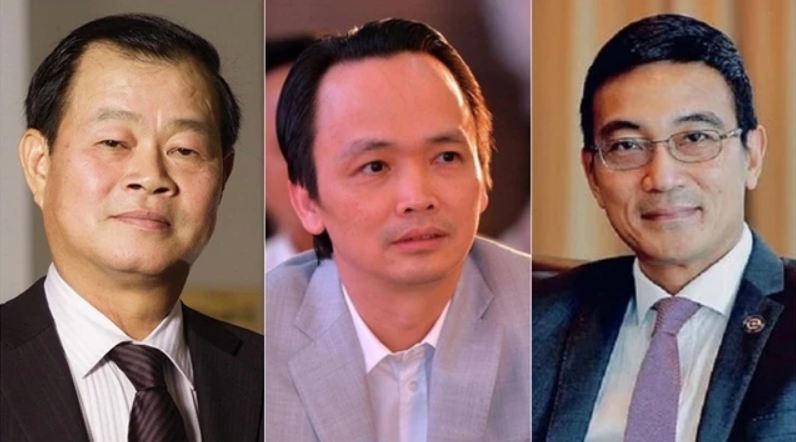 Các bị cáo Trần Đắc Sinh, Trịnh Văn Quyết, Lê Hải Trà.