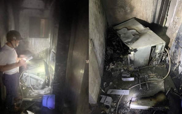 Hiện trường vụ cháy. Hiện trường vụ cháy.