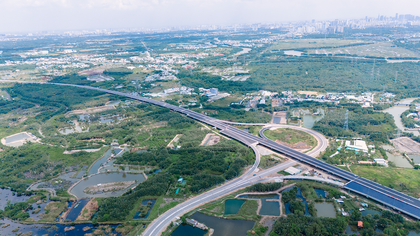 Vận tốc khai thác tối đa trên các đường nhánh cao tốc Bến Lức - Long Thành là 50 km/h. Ảnh: VEC.