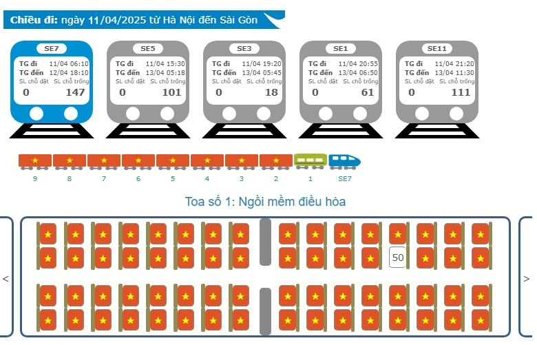 Mỗi một vé đặt mua thành công là một lá cờ đỏ sao vàng được hiển thị trên hệ thống bán vé. Ảnh: VNR. Mỗi một vé đặt mua thành công là một lá cờ đỏ sao vàng được hiển thị trên hệ thống bán vé. Ảnh: VNR.