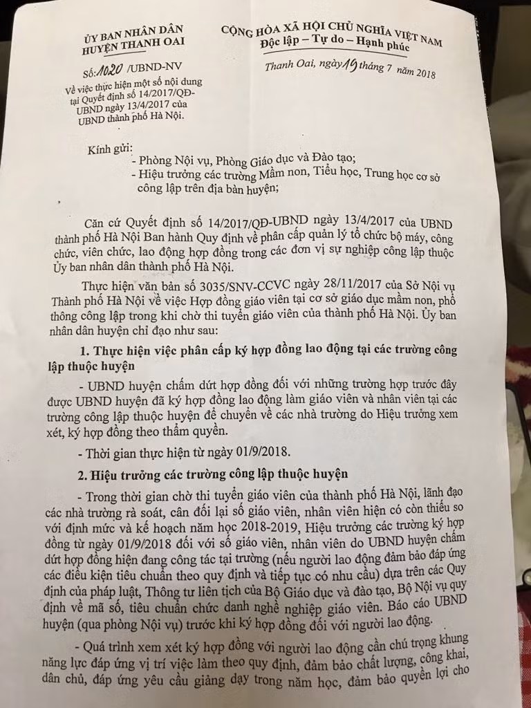 300 giáo viên Thanh Oai sắp mất việc: Cần lời giải thích rõ ràng ảnh 1