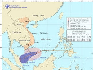 Chùm ảnh đường đi và vị trí cơn bão. Nguồn: nchmf