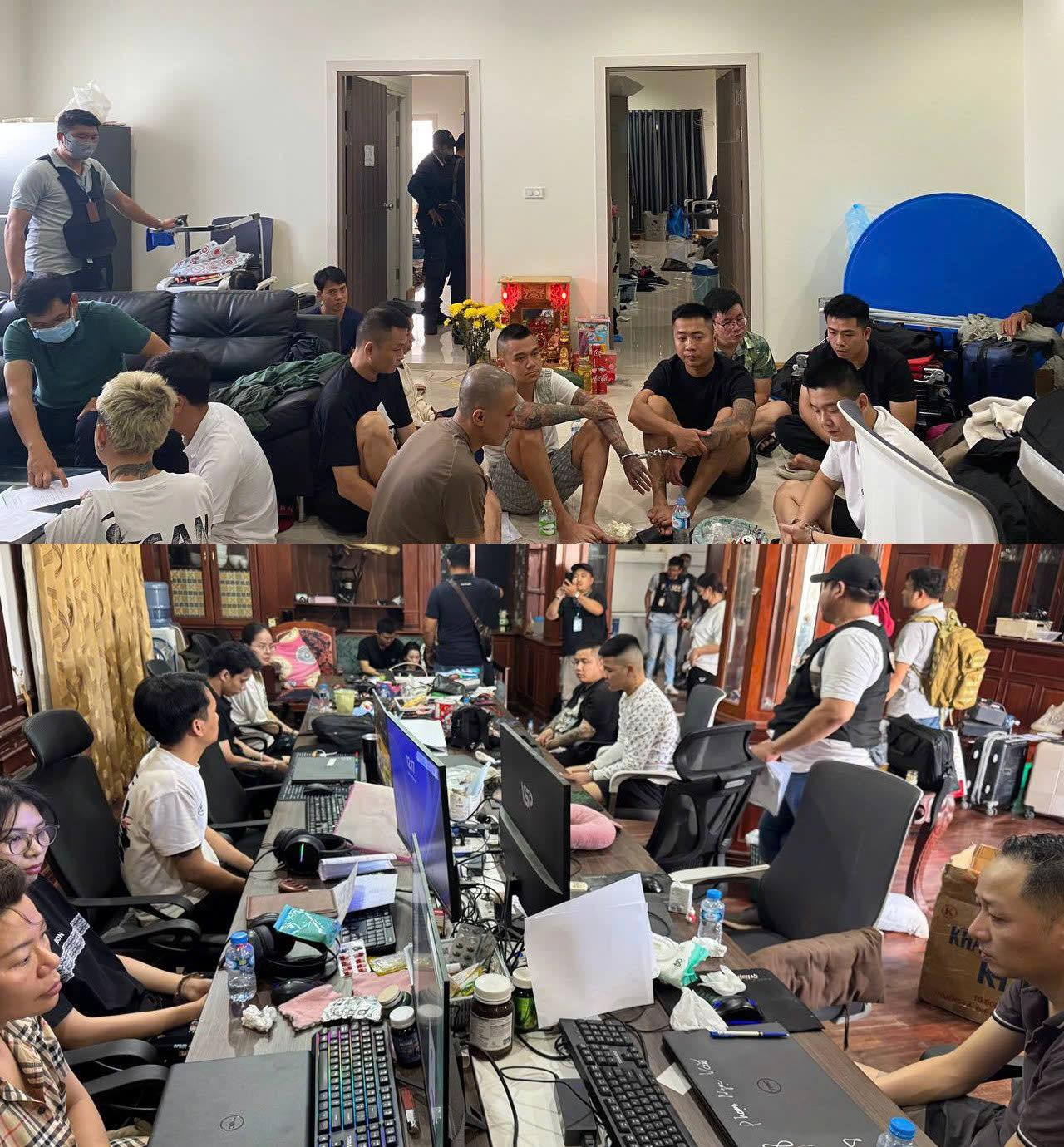 Các đối tượng cùng tang vật vụ án. Các đối tượng cùng tang vật vụ án.