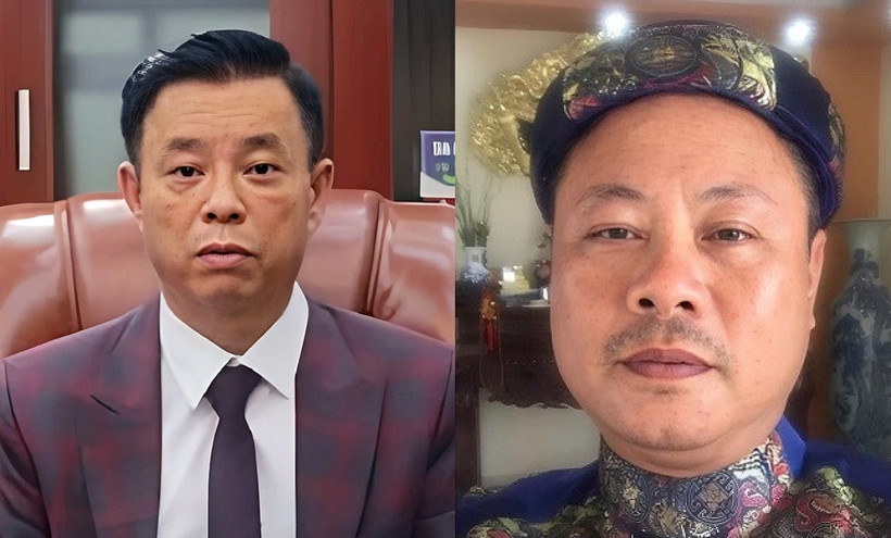 Phạm Văn Cách, cựu Chủ tịch Công ty Cổ phần Dược Sơn Lâm và Nguyễn Mạnh Quyền, cựu Chủ tịch kiêm Tổng giám đốc Công ty LanQ (bên phải).