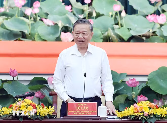 Tổng Bí thư Tô Lâm chủ trì buổi làm việc. (Ảnh: Thống Nhất/TTXVN). Tổng Bí thư Tô Lâm chủ trì buổi làm việc. (Ảnh: Thống Nhất/TTXVN).