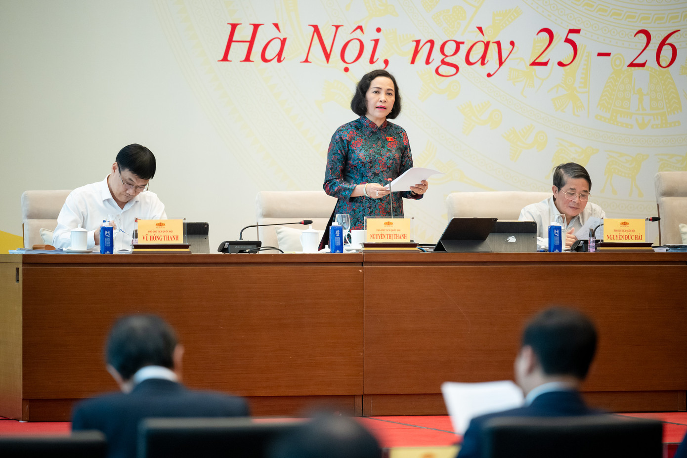 Phó Chủ tịch Quốc hội Nguyễn Thị Thanh phát biểu kết luận.