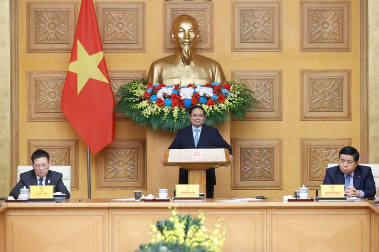 Thủ tướng Phạm Minh Chính phát biểu tại tọa đàm. Ảnh: VGP