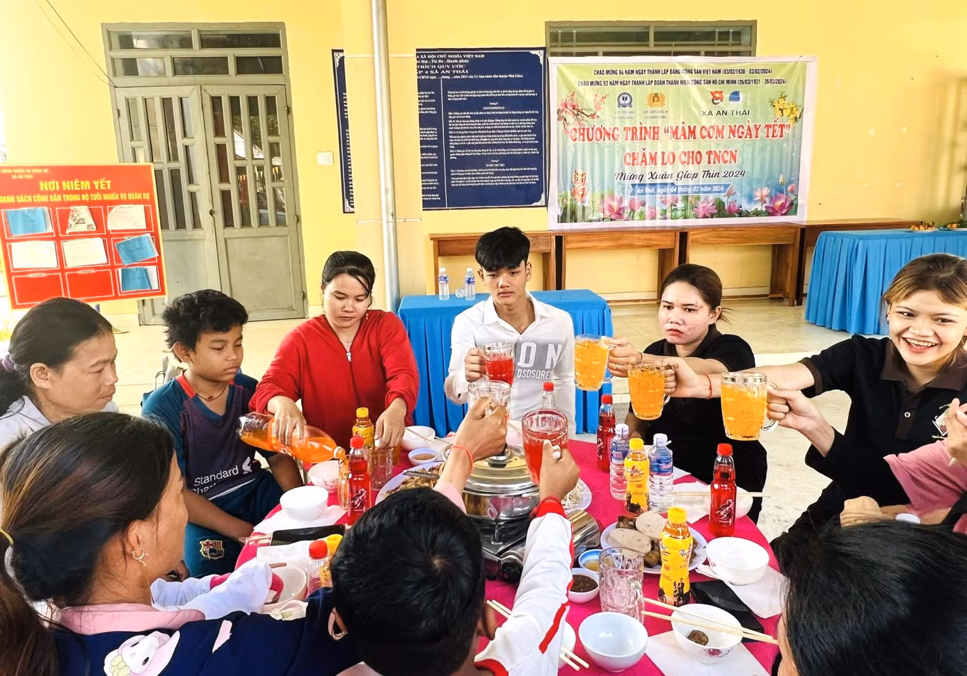 Mâm cơm ngày Tết cho Thanh niên công nhân và Lao động trẻ tại tỉnh Bình Dương.