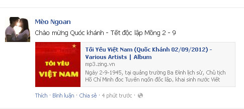 Hay đăng bài hát kèm với dòng chữ chào mừng 2-9