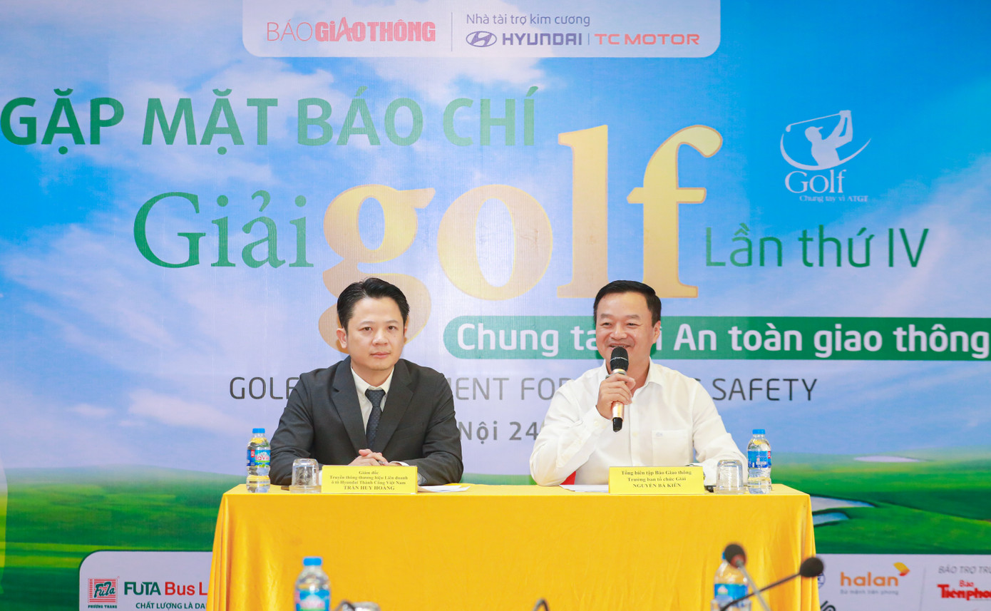BTC chia sẻ thông tin tại họp báo Giải golf Chung tay vì an toàn giao thông lần thứ 4 năm 2023. BTC chia sẻ thông tin tại họp báo Giải golf Chung tay vì an toàn giao thông lần thứ 4 năm 2023.