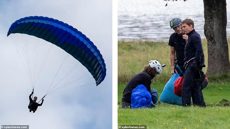 Hôm 14/9, Tom Cruise quay cảnh mới cho phần mới nhất của “bom tấn” hành động Mission: Impossible (Nhiệm vụ bất khả thi) trên phim trường ở Lake District (Anh). Ảnh: Splashnews.