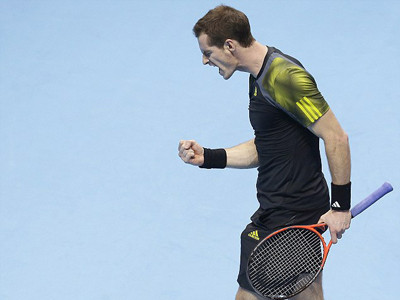 Andy Murray bộc lộ cảm xúc sau một pha bóng thành công. Ảnh: AP