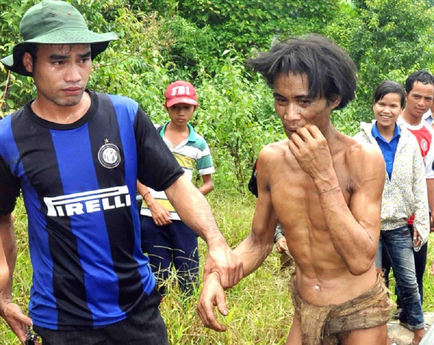 “Người rừng” Hồ Văn Lang được đưa từ rừng sâu về với cộng đồng vào năm 2013. Ảnh: TL