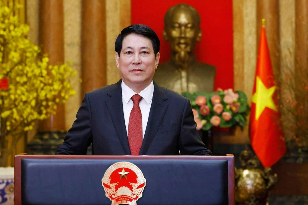 Chủ tịch nước Lương Cường chúc Tết đồng bào và chiến sĩ cả nước (Ảnh: TTXVN).