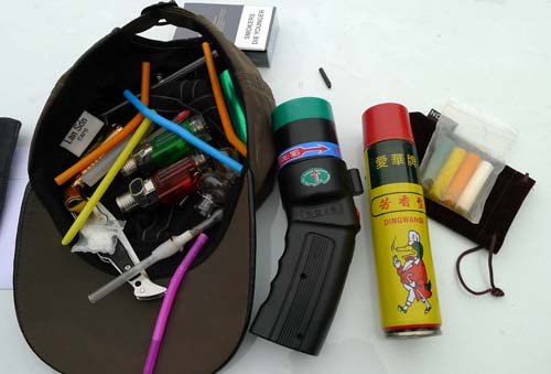 Tang vật trên xe của Kiều Văn Mạnh. Tang vật trên xe của Kiều Văn Mạnh