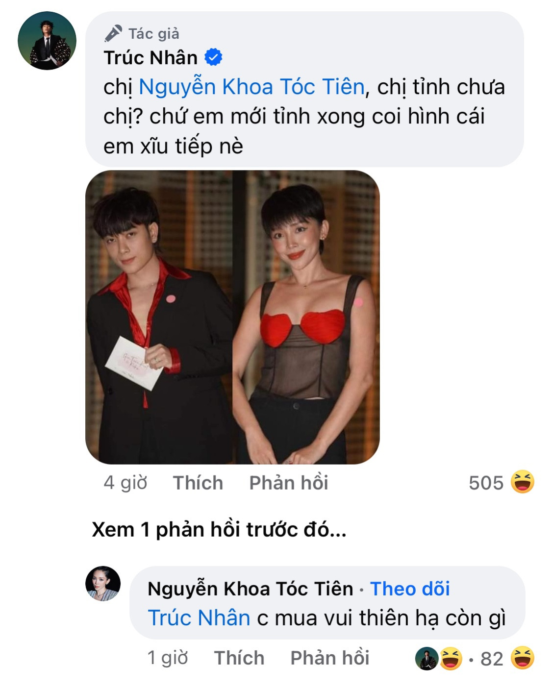 Bức ảnh như "song sinh" được cộng đồng mạng đăng tải bỗng thành trò cười của Trúc Nhân. Bức ảnh như "song sinh" được cộng đồng mạng đăng tải bỗng thành trò cười của Trúc Nhân.