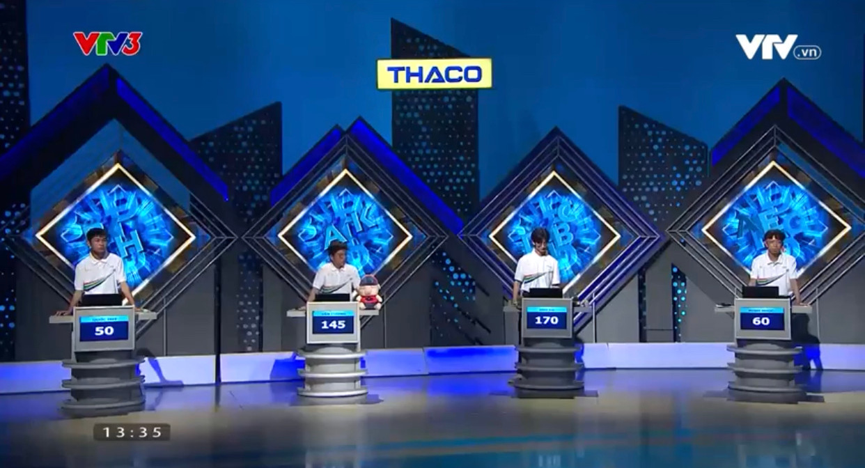 Tổng kết số điểm của 4 thí sinh sau khi đã vượt qua được 3/4 chặng đường. Tổng kết số điểm của 4 thí sinh sau khi đã vượt qua được 3/4 chặng đường.