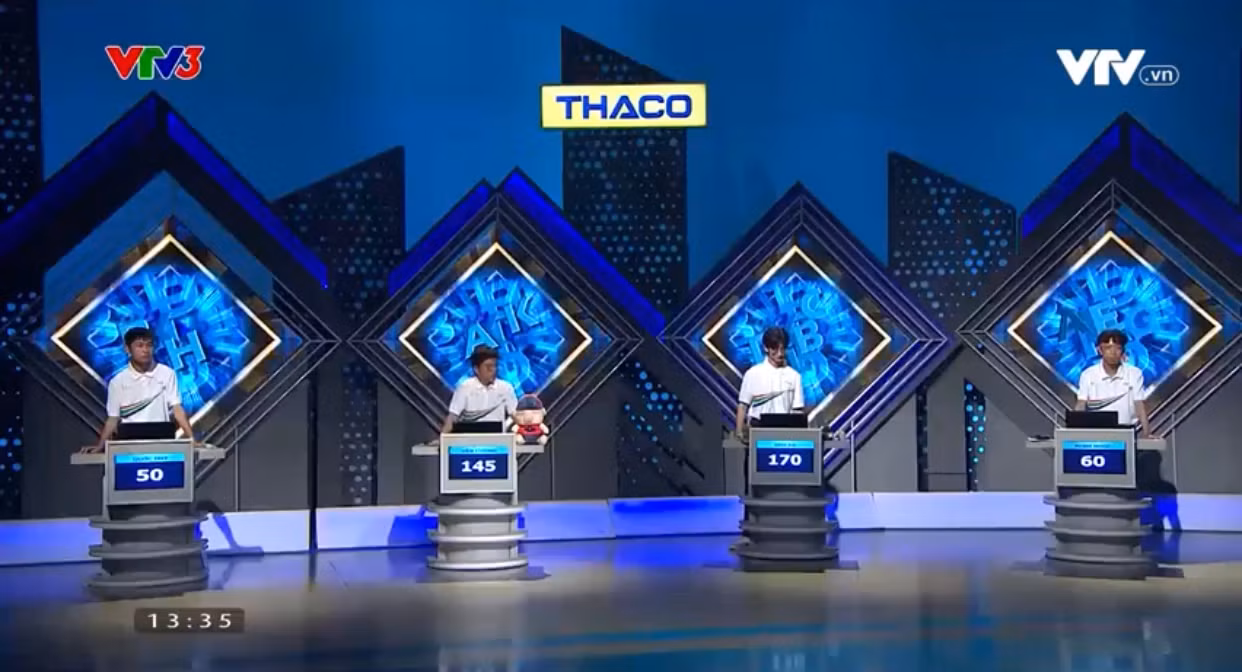 Tổng kết số điểm của 4 thí sinh sau khi đã vượt qua được 3/4 chặng đường. Tổng kết số điểm của 4 thí sinh sau khi đã vượt qua được 3/4 chặng đường.
