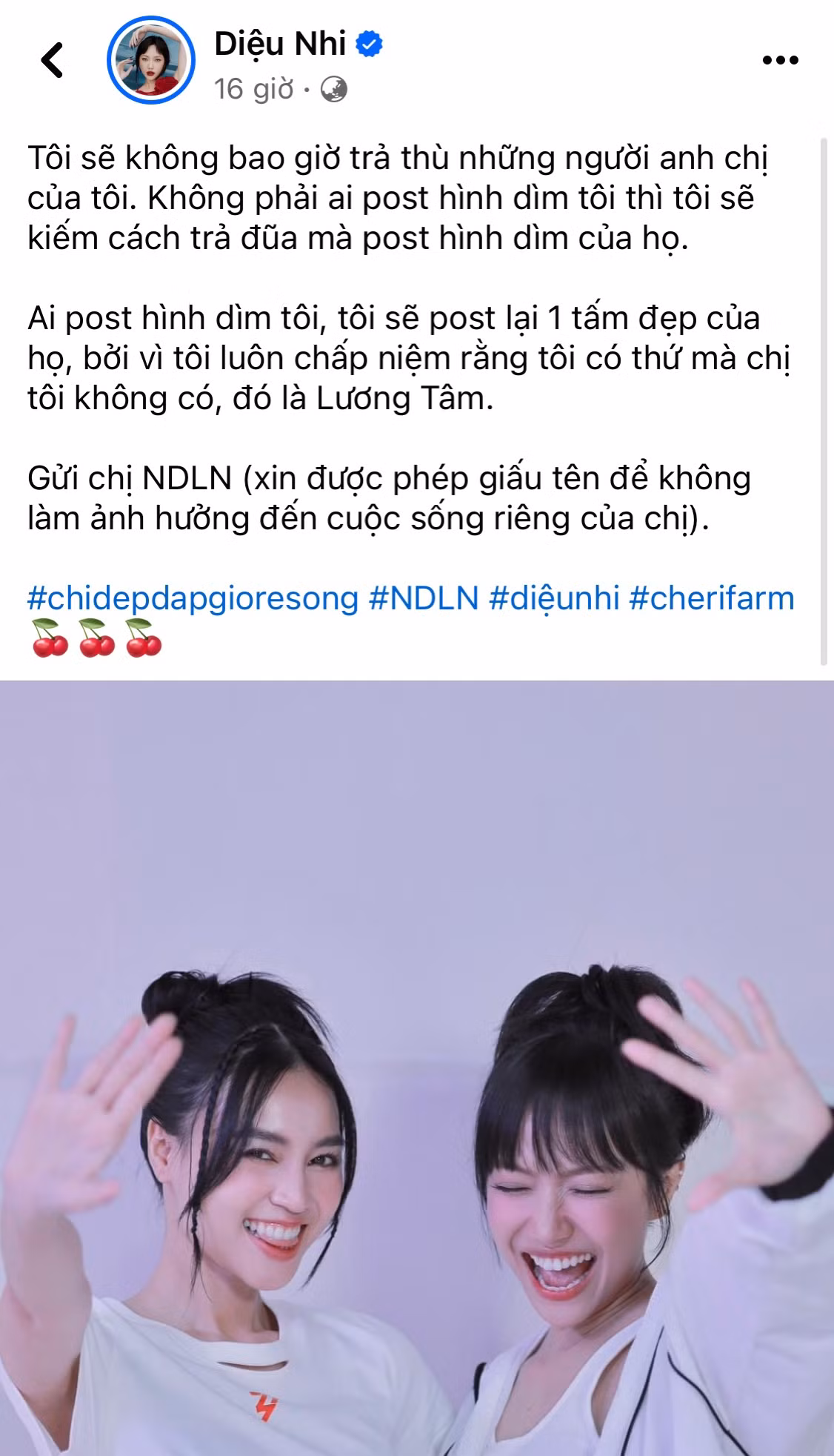 Màn đáp trả của Diệu Nhi khi bị người chị thân thiết tung ảnh đang say ngủ.
