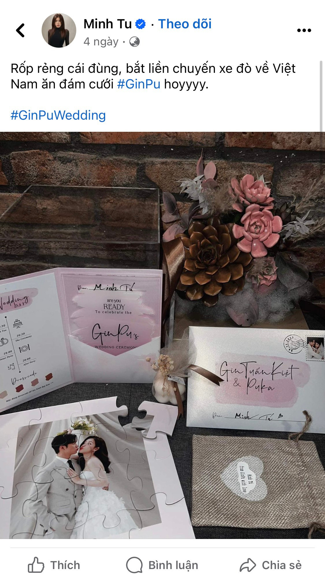 Đăng ảnh cùng lời hứa bắt xe về Việt Nam ăn cưới, Minh Tú bị fan chọc ghẹo “Khi nào mới đến lượt chị?". Đăng ảnh cùng lời hứa bắt xe về Việt Nam ăn cưới, Minh Tú bị fan chọc ghẹo “Khi nào mới đến lượt chị?".