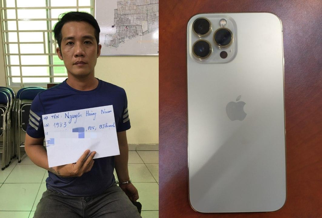 Nguyễn Hoàng Nam và tang vật trong vụ án.