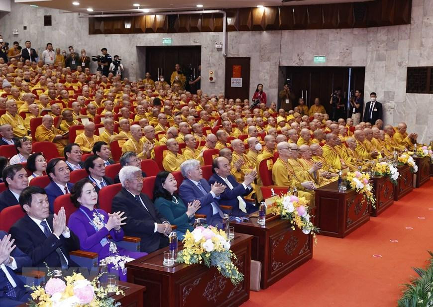Chủ tịch nước Nguyễn Xuân Phúc dự lễ khai mạc Đại hội Phật giáo toàn quốc lần thứ 9. (Ảnh: Thống Nhất/TTXVN). Chủ tịch nước Nguyễn Xuân Phúc dự lễ khai mạc Đại hội Phật giáo toàn quốc lần thứ 9. (Ảnh: Thống Nhất/TTXVN).