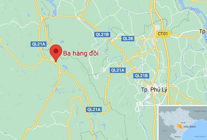 Thị trấn Ba Hàng Đồi, huyện Lạc Thủy, Hòa Bình. Ảnh: Google Maps.
