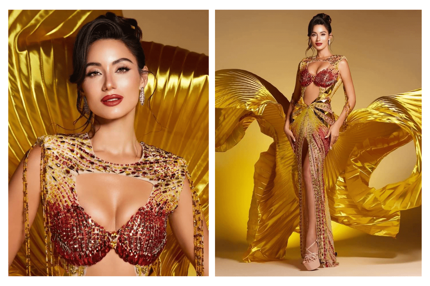 Diện bộ váy cut-out cùng màu son đỏ quyến rũ, Lydie Vũ đã được fan sắc đẹp cho lời khuyên là cứ “bê nguyên” layout này trên sân khấu nếu muốn chiến thắng. Diện bộ váy cut-out cùng màu son đỏ quyến rũ, Lydie Vũ đã được fan sắc đẹp cho lời khuyên là cứ “bê nguyên” layout này trên sân khấu nếu muốn chiến thắng.