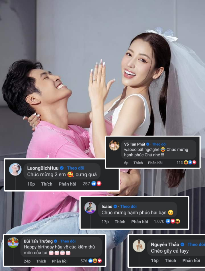 Showbiz Việt "hội tụ" chúc phúc cho Gin Tuấn Kiệt - Puka và mong chờ sẽ được dự đám cưới của cặp đôi "trai tài gái sắc" này. Showbiz Việt "hội tụ" chúc phúc cho Gin Tuấn Kiệt - Puka và mong chờ sẽ được dự đám cưới của cặp đôi "trai tài gái sắc" này.