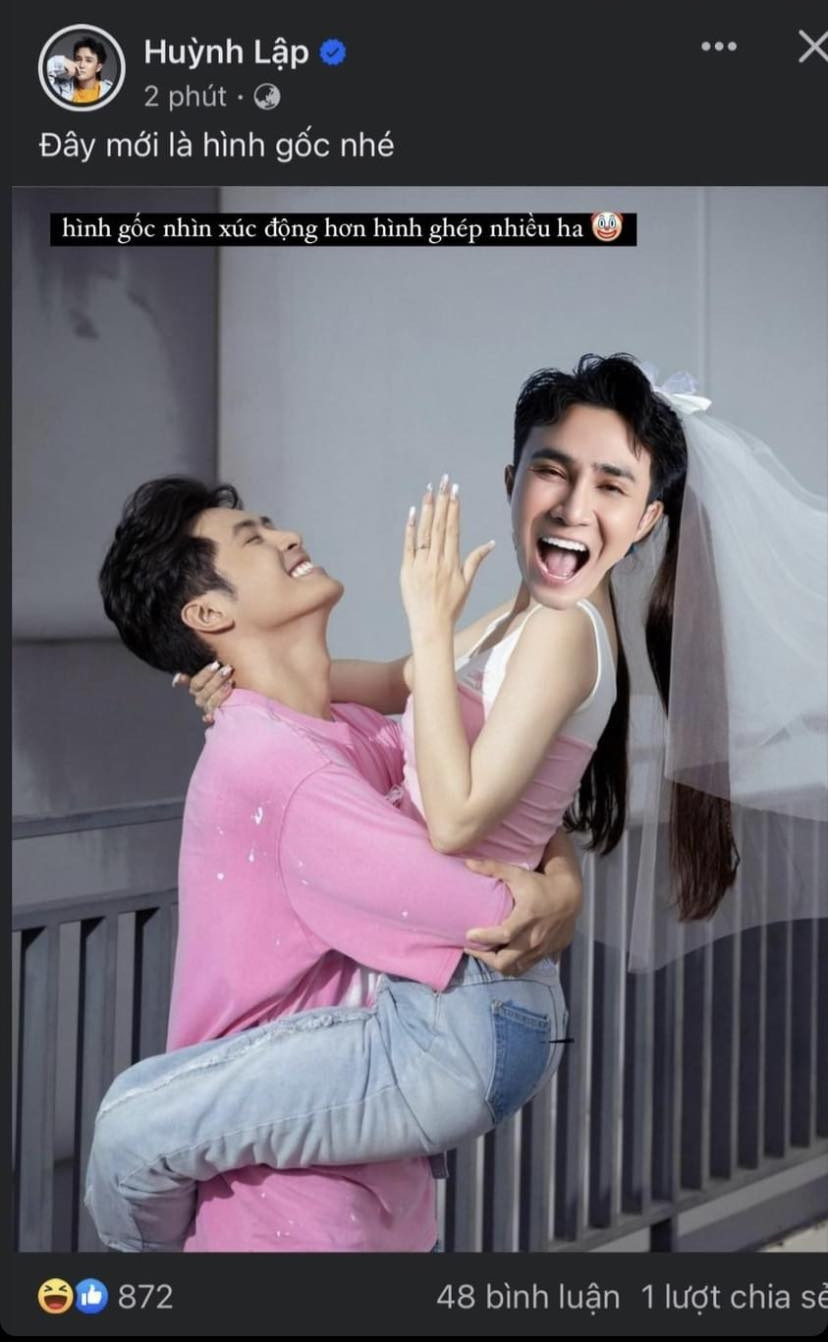 Bên cạnh bài đăng chúc mừng, “cây hài” Huỳnh Lập còn ghép ảnh mình thế chỗ Puka và tuyên bố “đây mới là hình gốc” khiến người xem “cười bò” vì “độ nhây” của anh chàng. Bên cạnh bài đăng chúc mừng, “cây hài” Huỳnh Lập còn ghép ảnh mình thế chỗ Puka và tuyên bố “đây mới là hình gốc” khiến người xem “cười bò” vì “độ nhây” của anh chàng.