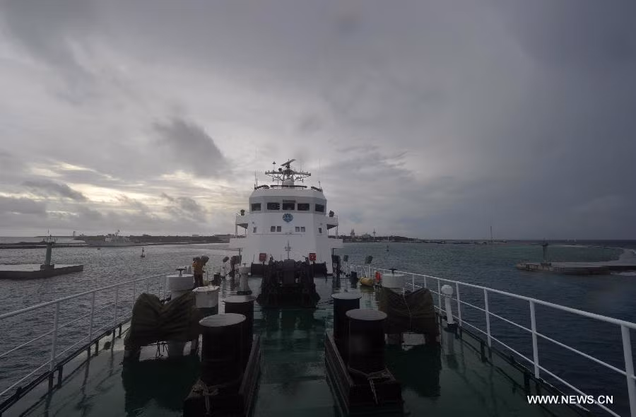 Con tàu khởi hành tuần tra vùng biển ngoài khơi quân đảo Tây Sa (thực chất là quần đảo Hoàng Sa của Việt Nam) hôm 22/7