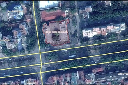 Ngôi nhà 300 Kim Mã trên ảnh vệ tinh