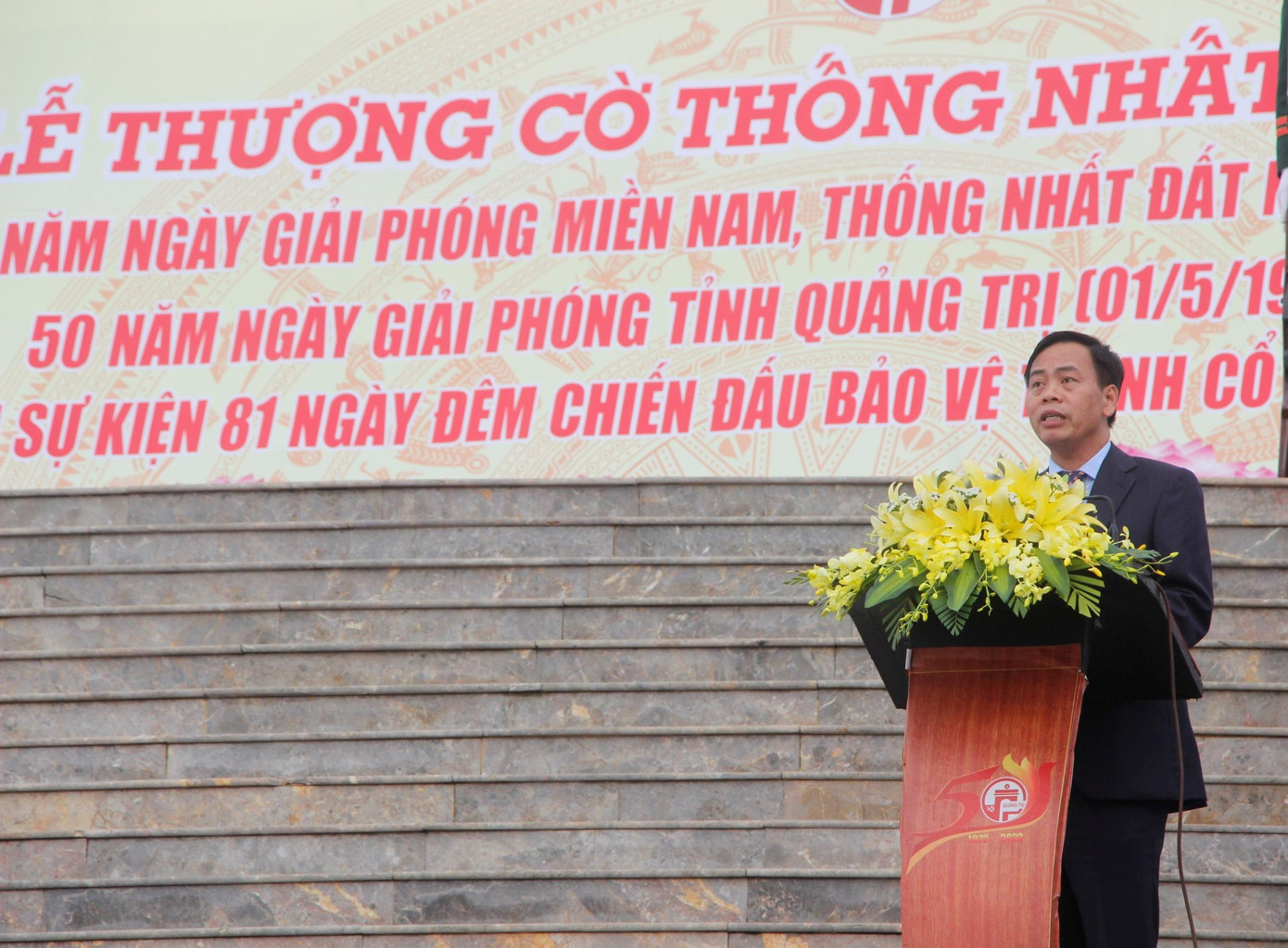 Ông Nguyễn Đăng Quang-Phó Bí thư Thường trực Tỉnh ủy, Chủ tịch HĐND tỉnh Quảng Trị phát biểu tại buổi lễ.