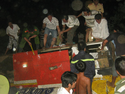 Hiện trường vụ tai nạn. Ảnh: Vạn Tiếp