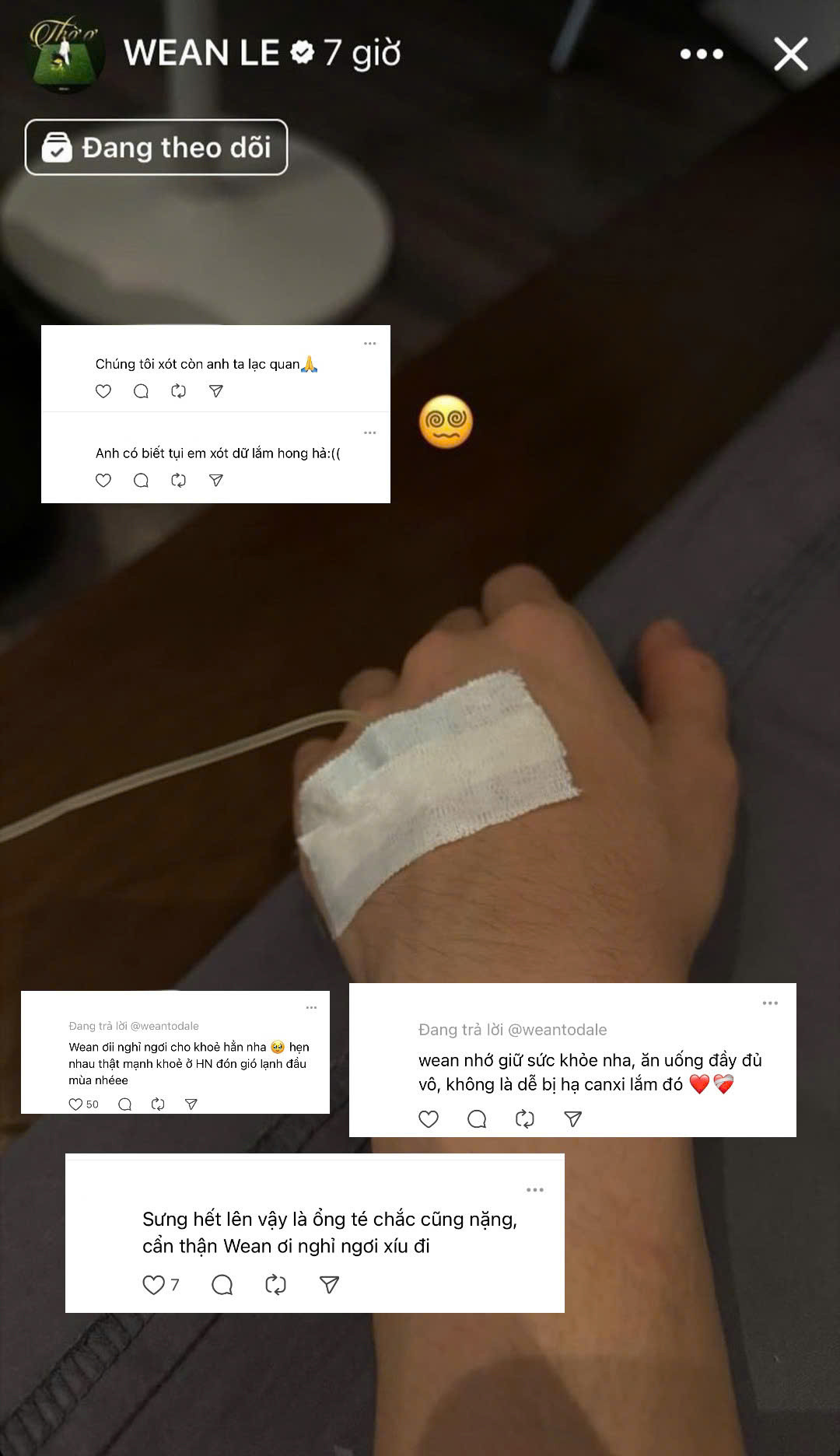 Fan lo lắng gửi lời nhắn nhủ mong WEAN nghỉ ngơi để sức khoẻ hồi phục hẳn. Fan lo lắng gửi lời nhắn nhủ mong WEAN nghỉ ngơi để sức khoẻ hồi phục hẳn.
